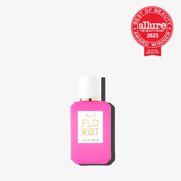 Florist 7.5ml Eau De Parfum Mini Dabber on white background with red Allure The Beauty Export Best of Beauty Award Winner Clean Beauty 2023 badge.
